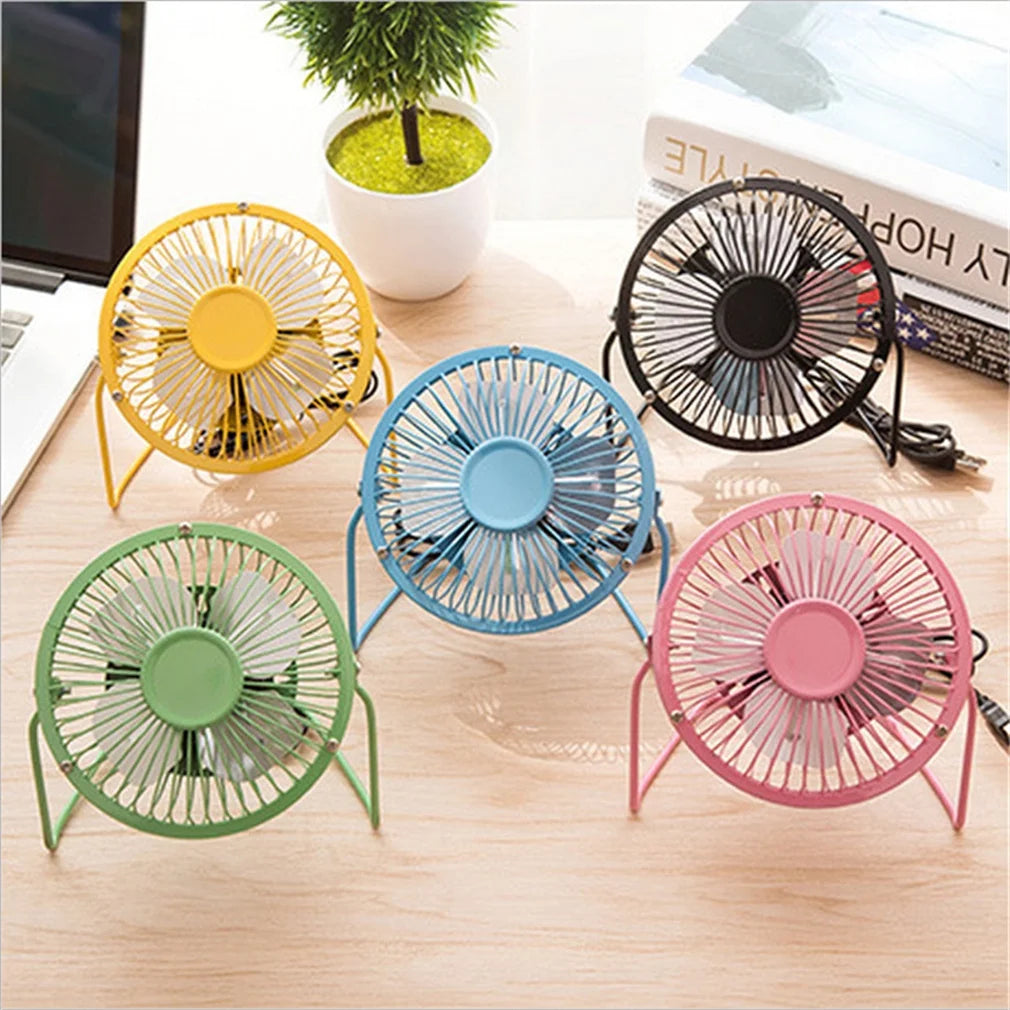 4'' Mini Desk Fan,  Portable 360 Degree Rotating Mini USB Table Desktop Personal Fan - Black