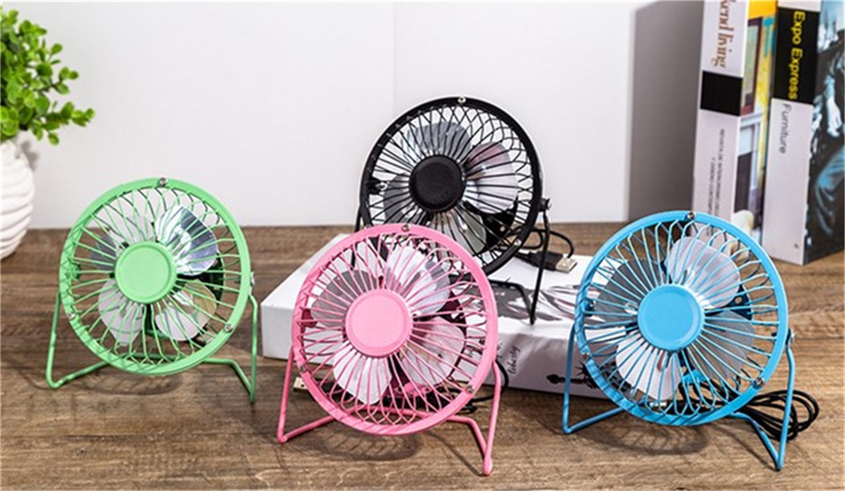 4'' Mini Desk Fan,  Portable 360 Degree Rotating Mini USB Table Desktop Personal Fan - Black