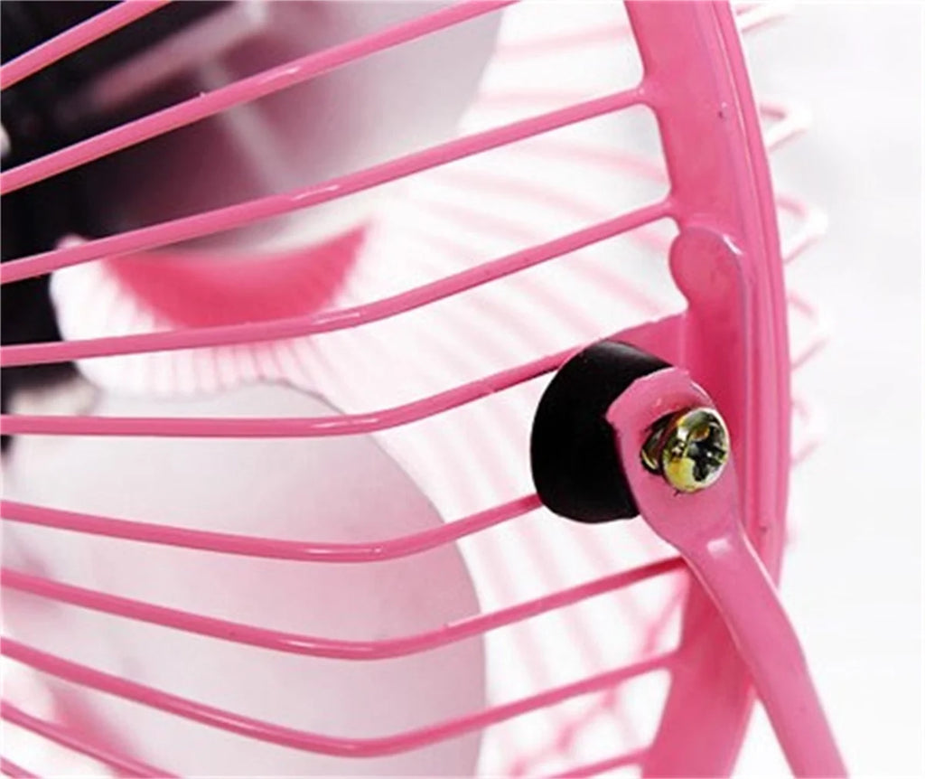 4'' Mini Desk Fan, Happon Portable 360 Degree Rotating Mini USB Table Desktop Personal Fan - Pink