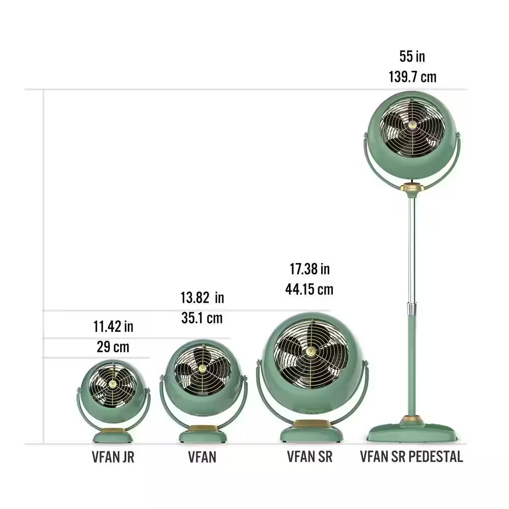 VFAN Mini Classic Personal Vintage Air Circulator Fan, Green