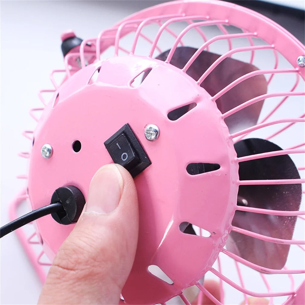 4'' Mini Desk Fan, Happon Portable 360 Degree Rotating Mini USB Table Desktop Personal Fan - Pink