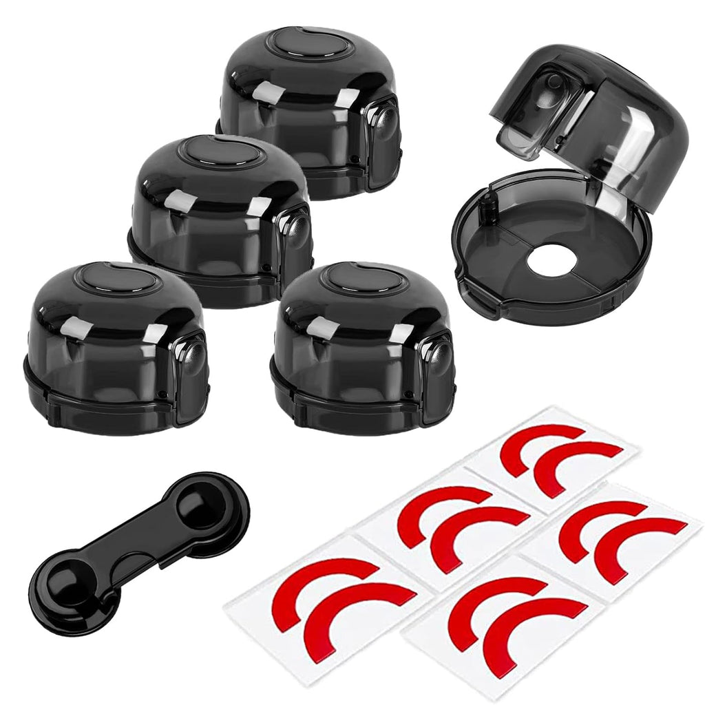 Stove Knob Covers for Child Safety (5 + 1 Pack) Gas with Strong Adhesive