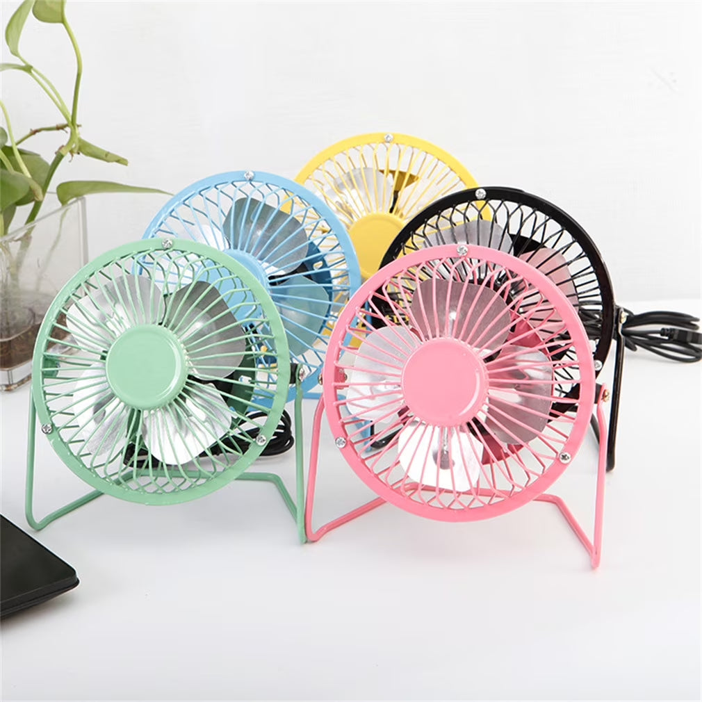 4'' Mini Desk Fan, Happon Portable 360 Degree Rotating Mini USB Table Desktop Personal Fan - Pink
