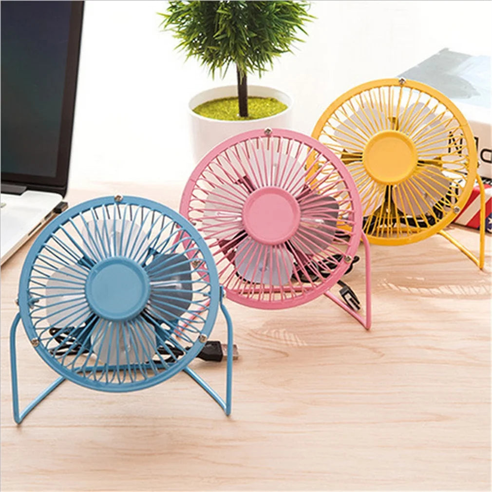 4'' Mini Desk Fan, Happon Portable 360 Degree Rotating Mini USB Table Desktop Personal Fan - Pink
