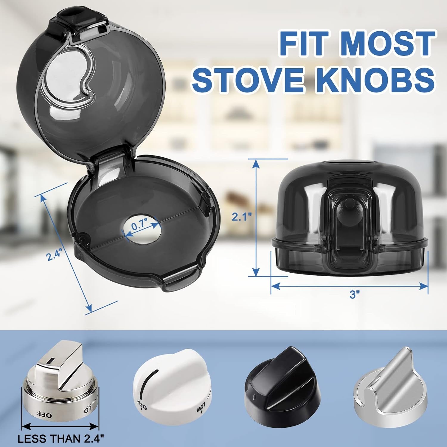 Stove Knob Covers for Child Safety (5 + 1 Pack) Gas with Strong Adhesive