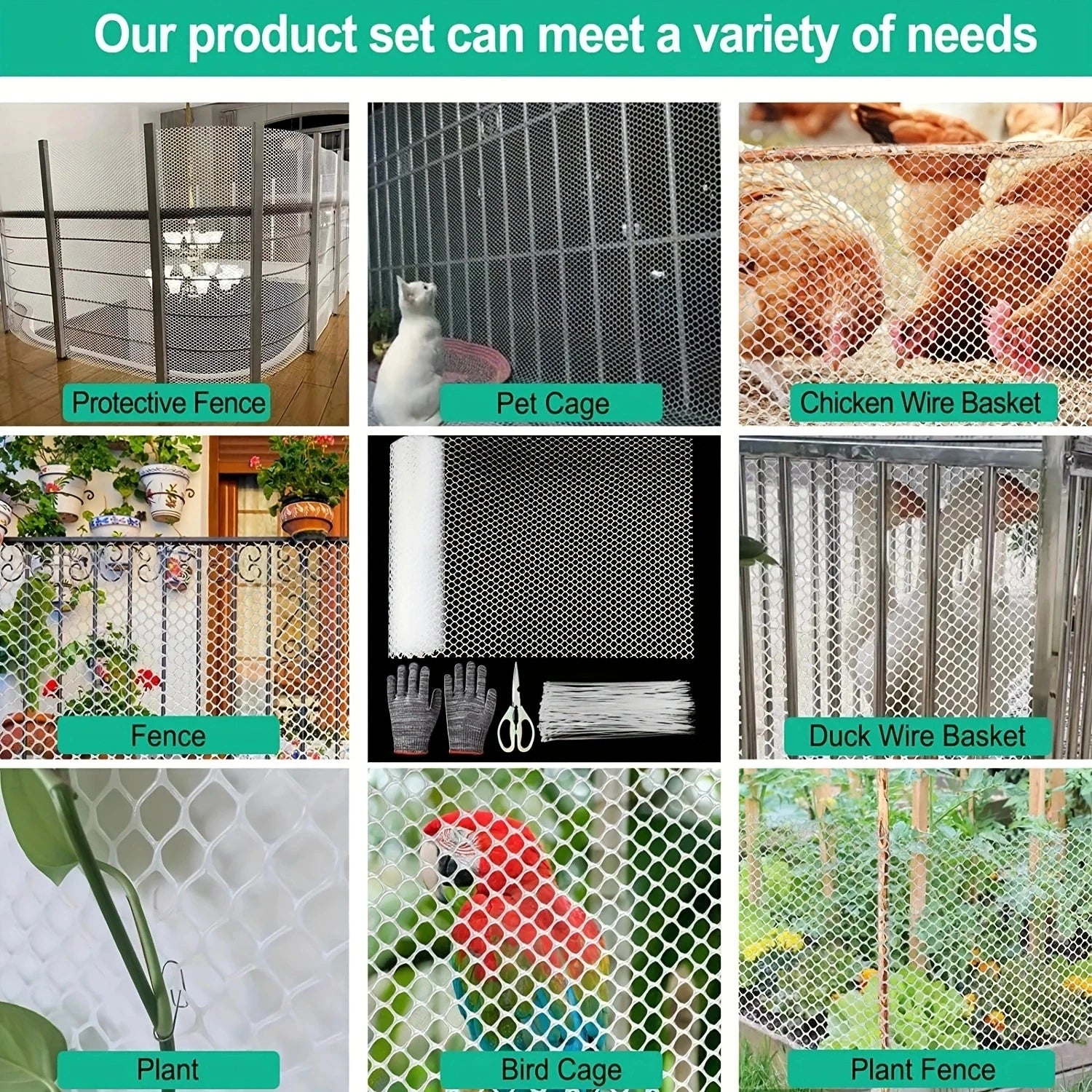Cat Pet Mesh Balcony Protective Net Fall Prevention Anti-Theft Fence Window Sealing Net Garden Fence Protective Net