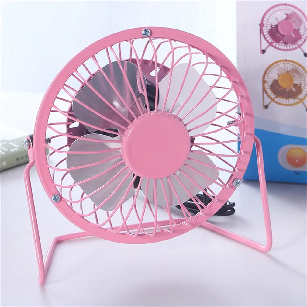 4'' Mini Desk Fan, Happon Portable 360 Degree Rotating Mini USB Table Desktop Personal Fan - Pink
