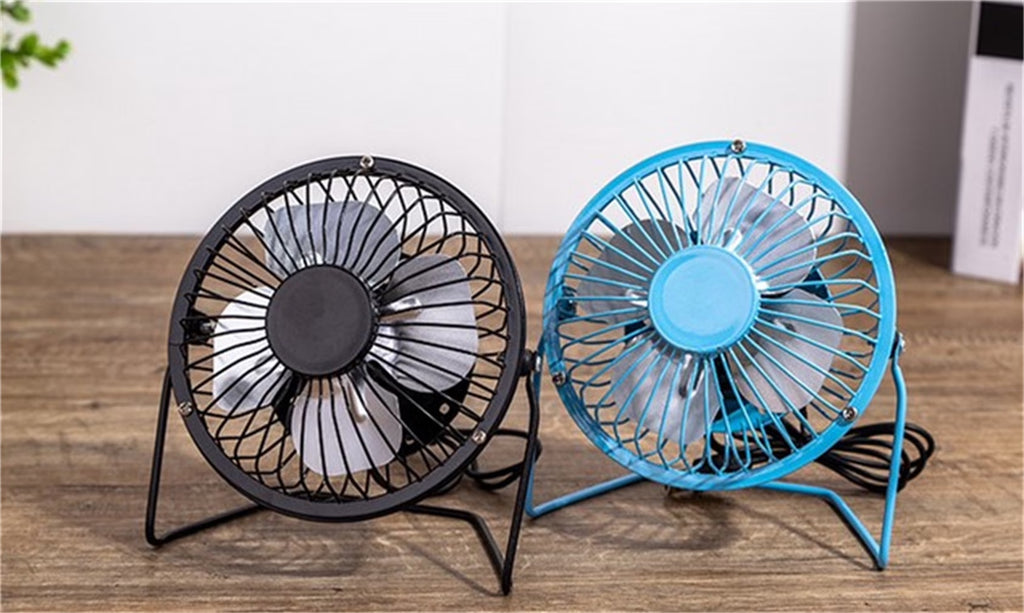 4'' Mini Desk Fan,  Portable 360 Degree Rotating Mini USB Table Desktop Personal Fan - Black