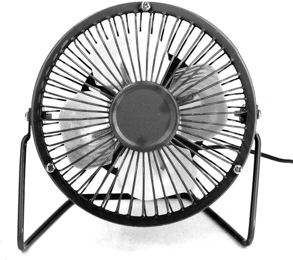4'' Mini Desk Fan,  Portable 360 Degree Rotating Mini USB Table Desktop Personal Fan - Black